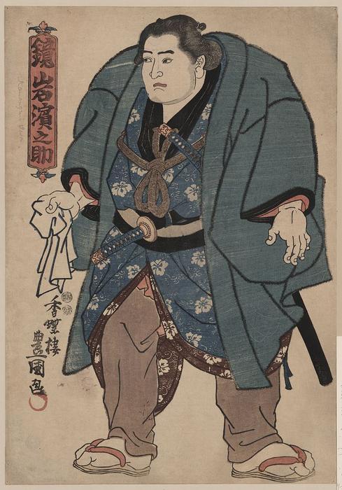 Wikioo.org - สารานุกรมวิจิตรศิลป์ - จิตรกรรม Utagawa Kunisada - Kagamiiwa Hamanosuke, sumo wrestler