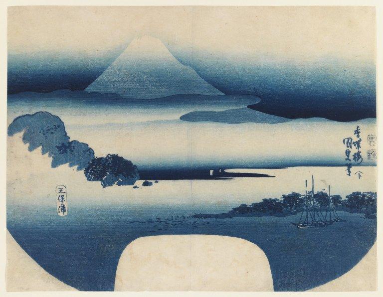 Wikioo.org - Bách khoa toàn thư về mỹ thuật - Vẽ tranh, Tác phẩm nghệ thuật Utagawa Kunisada - View of Fuji from Miho Bay, May