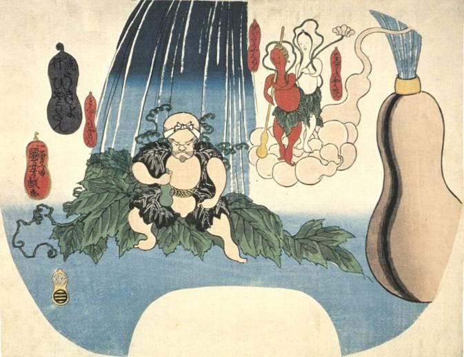 WikiOO.org - Güzel Sanatlar Ansiklopedisi - Resim, Resimler Utagawa Kuniyoshi - Animated Gourd