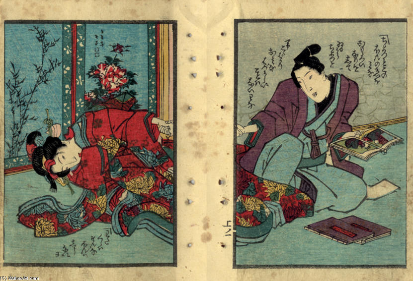 WikiOO.org - Encyclopedia of Fine Arts - Lukisan, Artwork Utagawa Kuniyoshi - Neve, the moon is chilling