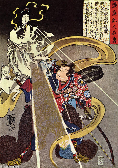 Wikioo.org - สารานุกรมวิจิตรศิลป์ - จิตรกรรม Utagawa Kuniyoshi - A man confronted with an apparition of the Fox goddess