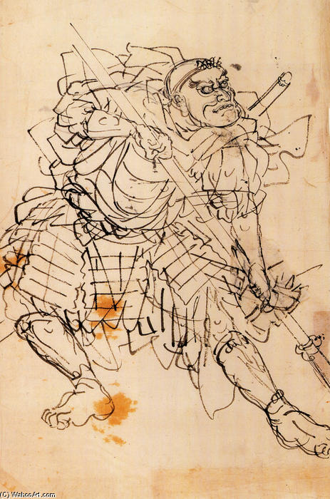 WikiOO.org - Енциклопедия за изящни изкуства - Живопис, Произведения на изкуството Utagawa Kuniyoshi - Benkei holdin a halberd