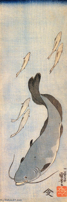Wikioo.org - The Encyclopedia of Fine Arts - Painting, Artwork by Utagawa Kuniyoshi - Catfish