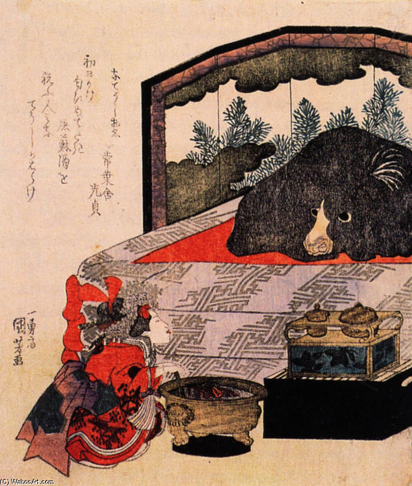 WikiOO.org - Encyclopedia of Fine Arts - Maalaus, taideteos Utagawa Kuniyoshi - Courtesan in training