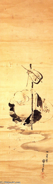 Wikioo.org - The Encyclopedia of Fine Arts - Painting, Artwork by Utagawa Kuniyoshi - Hotei, one of the seven Gods of good fortune