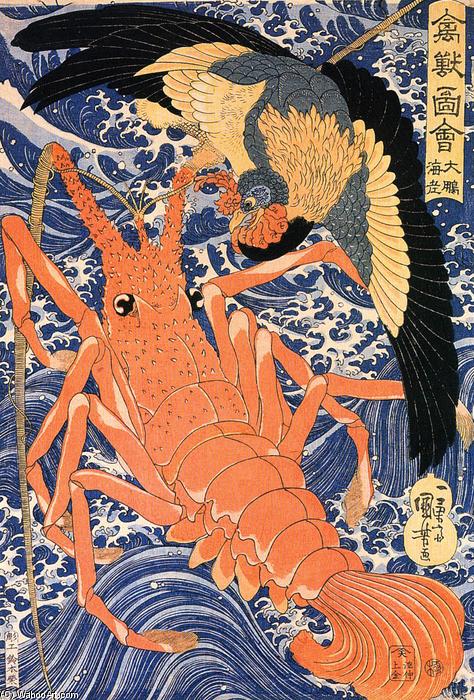 Wikioo.org – L'Encyclopédie des Beaux Arts - Peinture, Oeuvre de Utagawa Kuniyoshi - langoustine