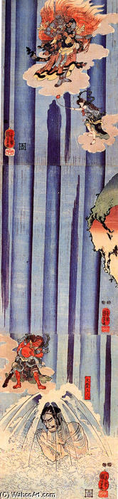 WikiOO.org - Енциклопедия за изящни изкуства - Живопис, Произведения на изкуството Utagawa Kuniyoshi - Mongaku Shonin