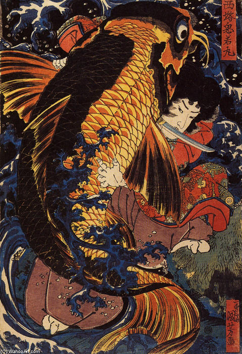 WikiOO.org - Güzel Sanatlar Ansiklopedisi - Resim, Resimler Utagawa Kuniyoshi - Saito Oniwakamaru