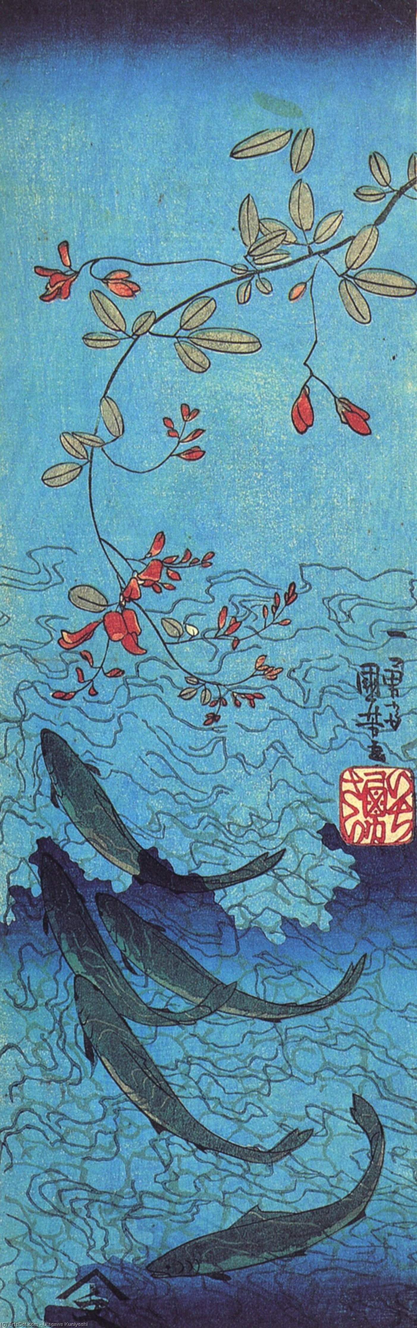 Wikioo.org - The Encyclopedia of Fine Arts - Painting, Artwork by Utagawa Kuniyoshi - Sharks