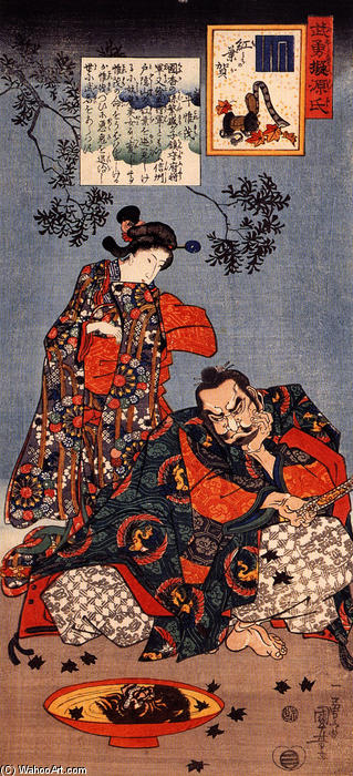 Wikioo.org - สารานุกรมวิจิตรศิลป์ - จิตรกรรม Utagawa Kuniyoshi - Taira Koremochi spies the reflection of a female demon