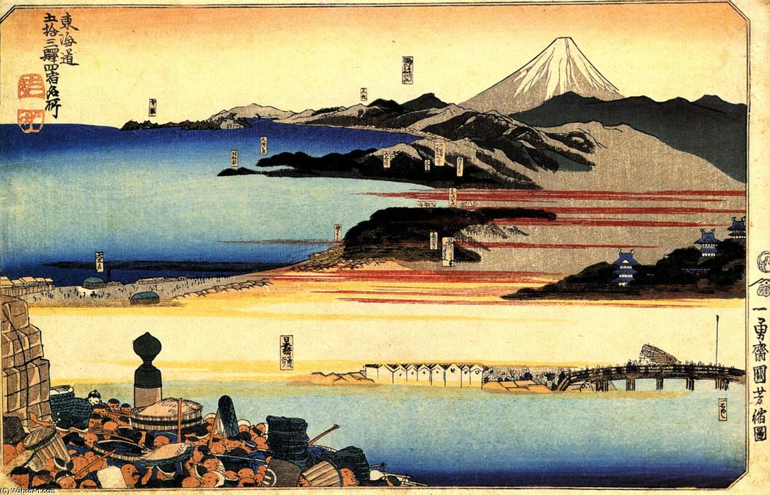 Wikioo.org - The Encyclopedia of Fine Arts - Painting, Artwork by Utagawa Kuniyoshi - The fifty three stations of the Tokaido