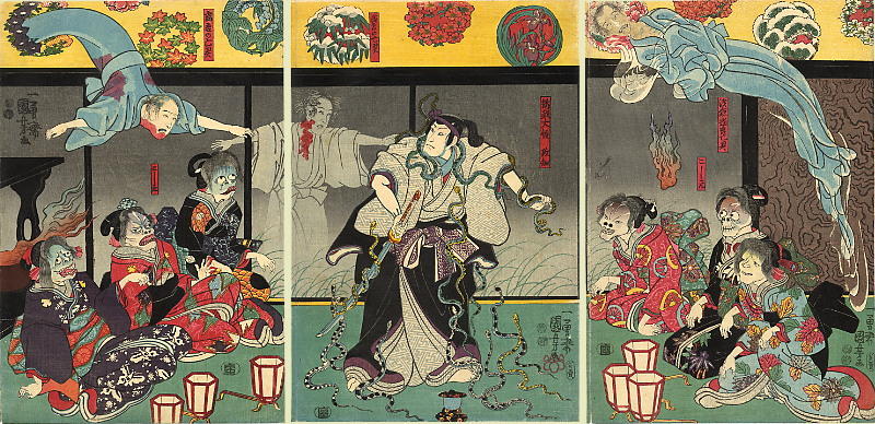 WikiOO.org - Encyclopedia of Fine Arts - Maleri, Artwork Utagawa Kuniyoshi - The Ghosts