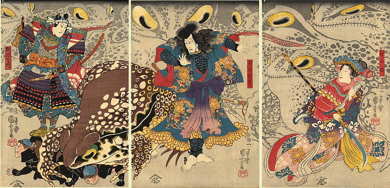 Wikioo.org - The Encyclopedia of Fine Arts - Painting, Artwork by Utagawa Kuniyoshi - The Magic Toads