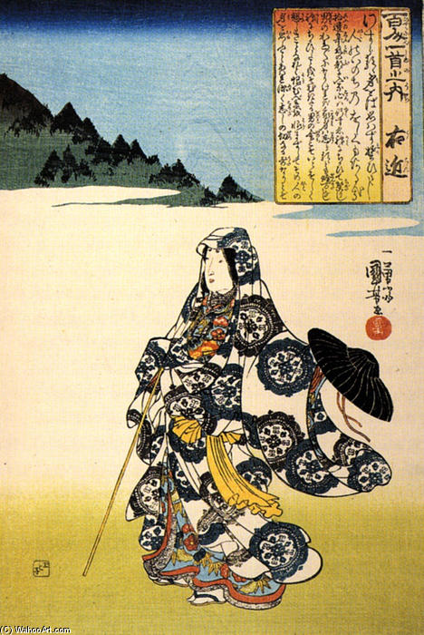 WikiOO.org - Енциклопедия за изящни изкуства - Живопис, Произведения на изкуството Utagawa Kuniyoshi - The poetess Ukon