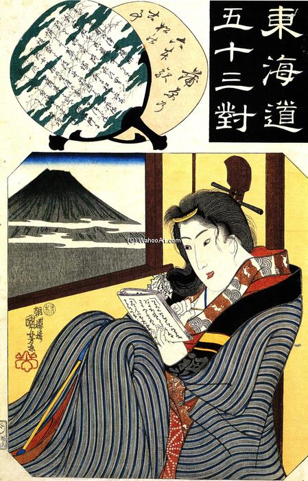 WikiOO.org - Encyclopedia of Fine Arts - Maľba, Artwork Utagawa Kuniyoshi - The station Kambara