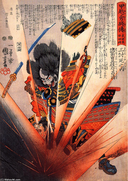 WikiOO.org - Енциклопедия за изящни изкуства - Живопис, Произведения на изкуството Utagawa Kuniyoshi - The suicide of morozumi Masakiyo