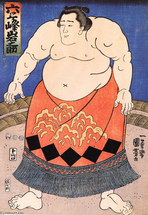Wikioo.org - Die Enzyklopädie bildender Kunst - Malerei, Kunstwerk von Utagawa Kuniyoshi - Die Sumo-Ringer