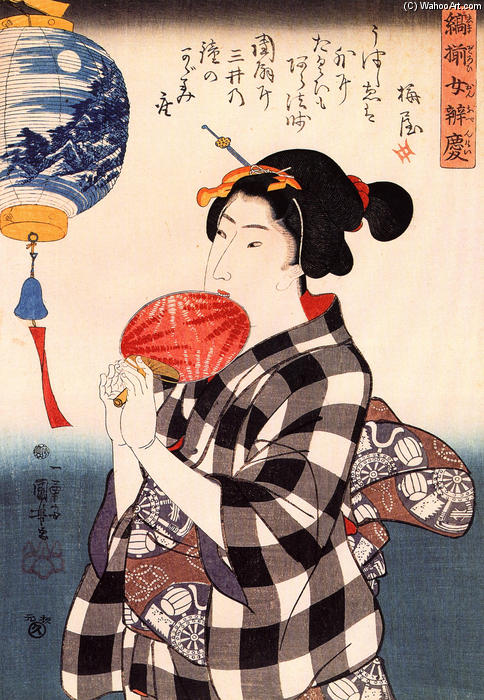 Wikioo.org - The Encyclopedia of Fine Arts - Painting, Artwork by Utagawa Kuniyoshi - Woman with fan