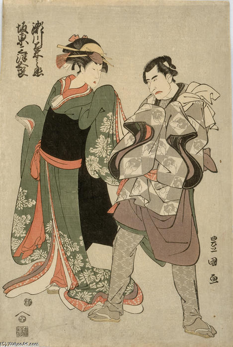Wikioo.org - Bách khoa toàn thư về mỹ thuật - Vẽ tranh, Tác phẩm nghệ thuật Utagawa Toyokuni - Segawa Kikunojo III and Bando Mitsugoro II