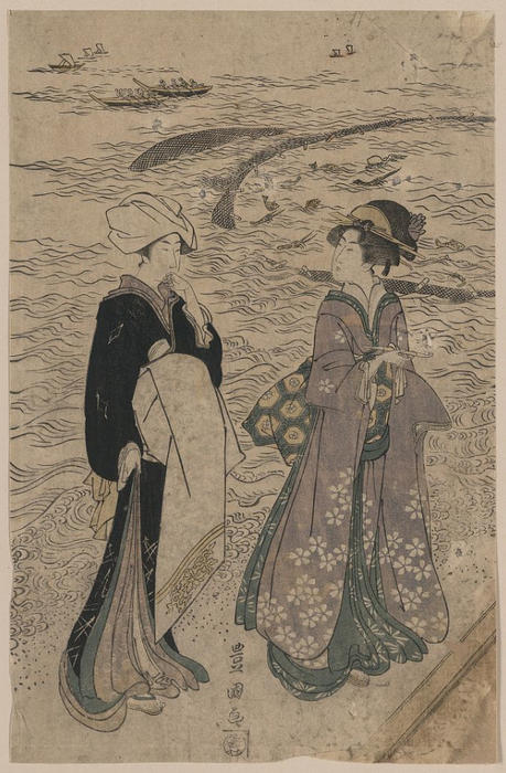 WikiOO.org - Εγκυκλοπαίδεια Καλών Τεχνών - Ζωγραφική, έργα τέχνης Utagawa Toyokuni - Fishing net
