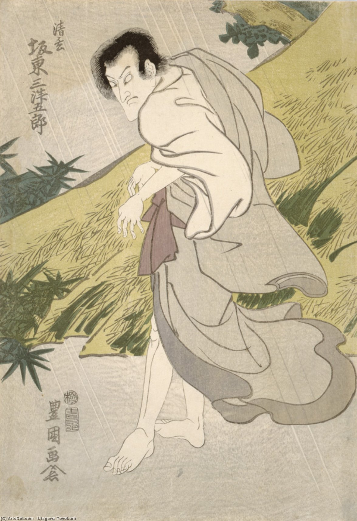 WikiOO.org - Encyclopedia of Fine Arts - Maalaus, taideteos Utagawa Toyokuni - Actor Bando Mitsugoro III as Seigen