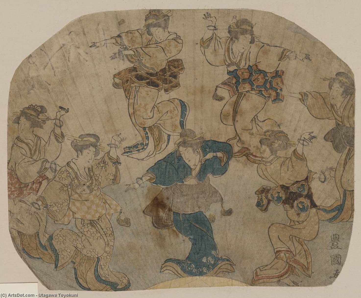 Wikioo.org - The Encyclopedia of Fine Arts - Painting, Artwork by Utagawa Toyokuni - Dance
