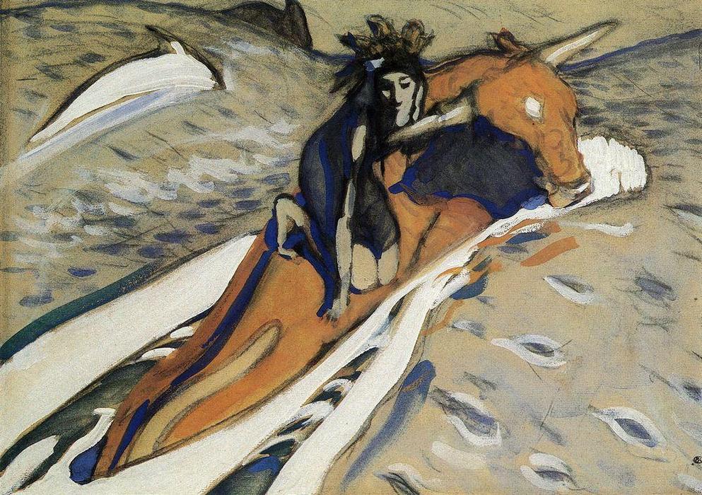 Wikioo.org - The Encyclopedia of Fine Arts - Painting, Artwork by Valentin Alexandrovich Serov - The Rape of Europa