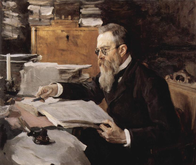 Wikioo.org - The Encyclopedia of Fine Arts - Painting, Artwork by Valentin Alexandrovich Serov - Portrait of Nikolai Andreyevich Rimsky-Korsakov