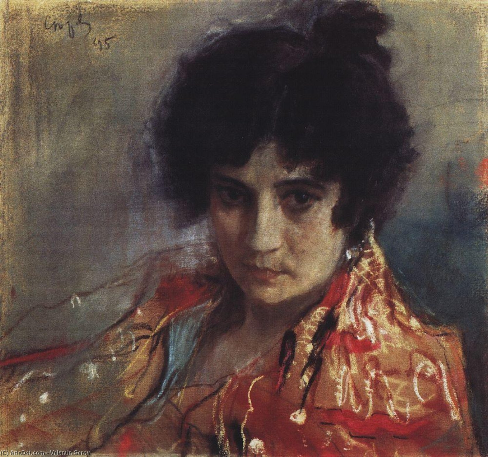 Wikioo.org - The Encyclopedia of Fine Arts - Painting, Artwork by Valentin Alexandrovich Serov - Portrait of an Unknown