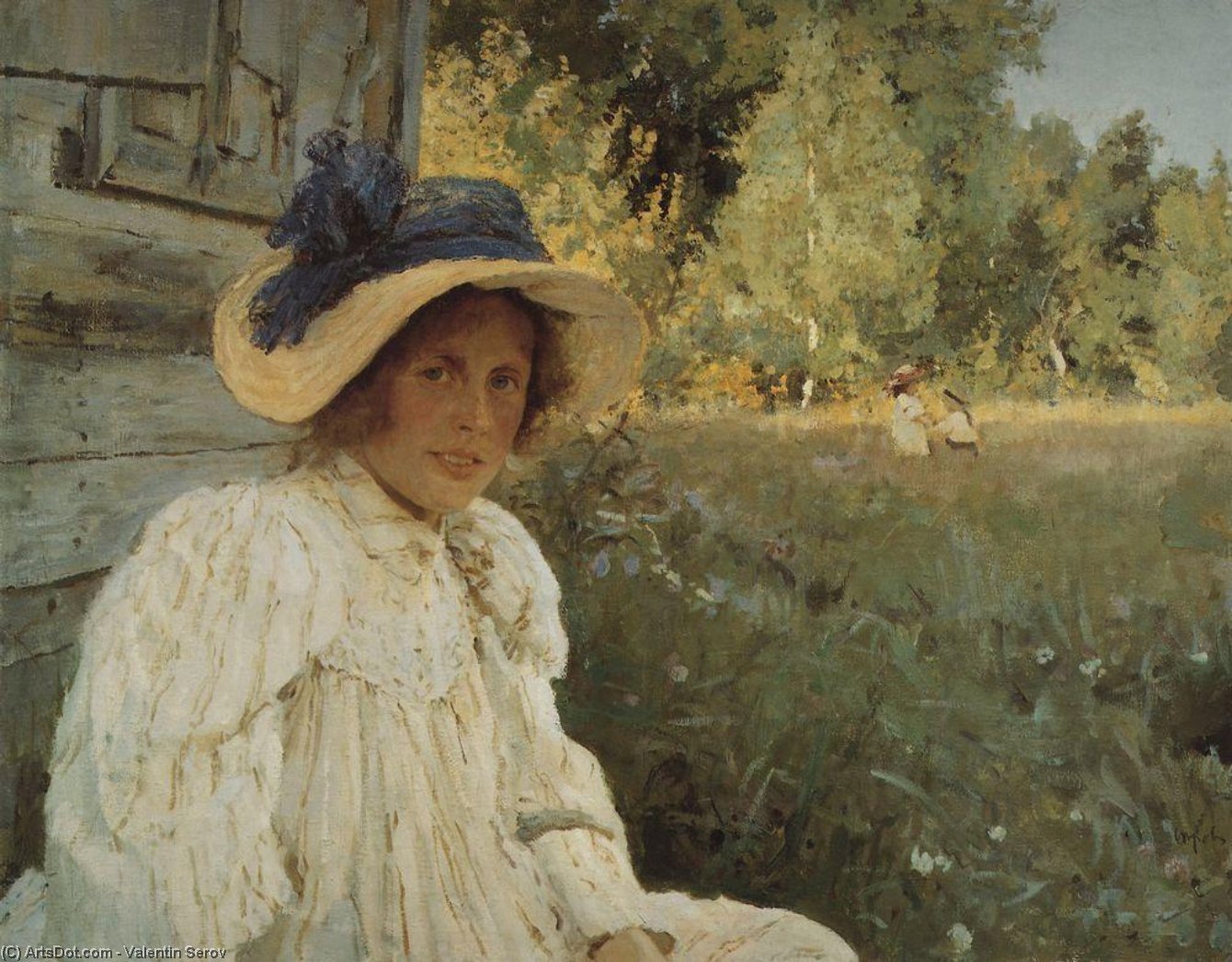Wikioo.org - The Encyclopedia of Fine Arts - Painting, Artwork by Valentin Alexandrovich Serov - Summertime. Portrait of Olga Serova