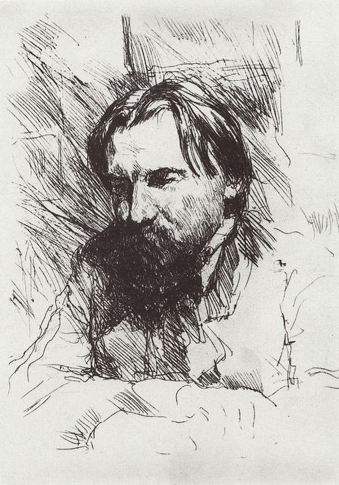 Wikioo.org - The Encyclopedia of Fine Arts - Painting, Artwork by Valentin Alexandrovich Serov - Portrait of the artist-engraver V.V. Mate