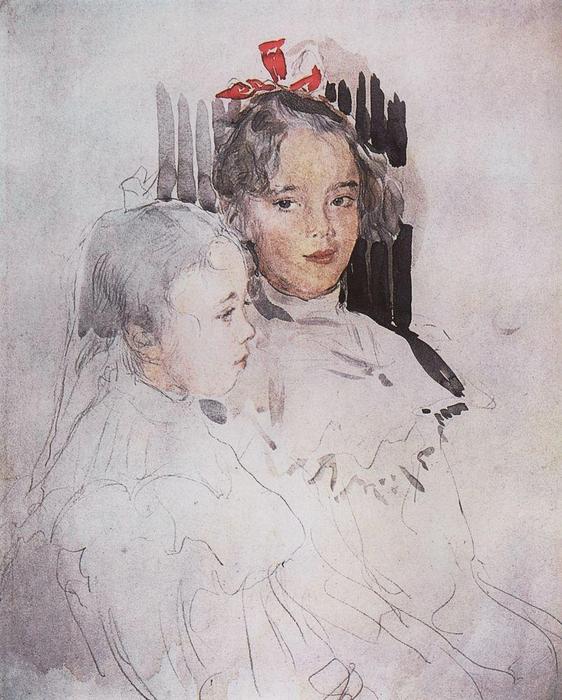 WikiOO.org – 美術百科全書 - 繪畫，作品 Valentin Alexandrovich Serov -  肖像 孩子 的 小号 博金
