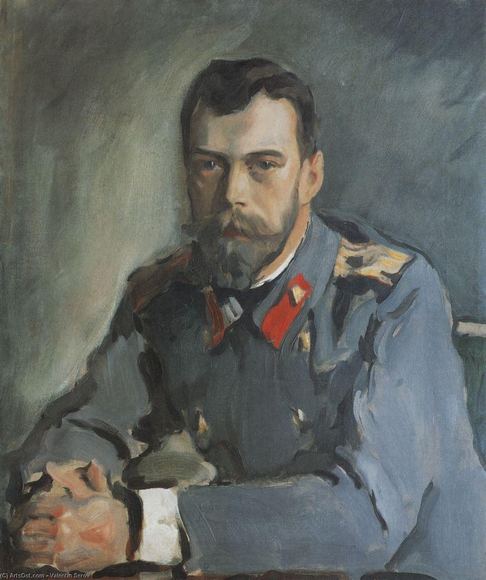 Wikioo.org - The Encyclopedia of Fine Arts - Painting, Artwork by Valentin Alexandrovich Serov - Portrait of Emperor Nicholas II