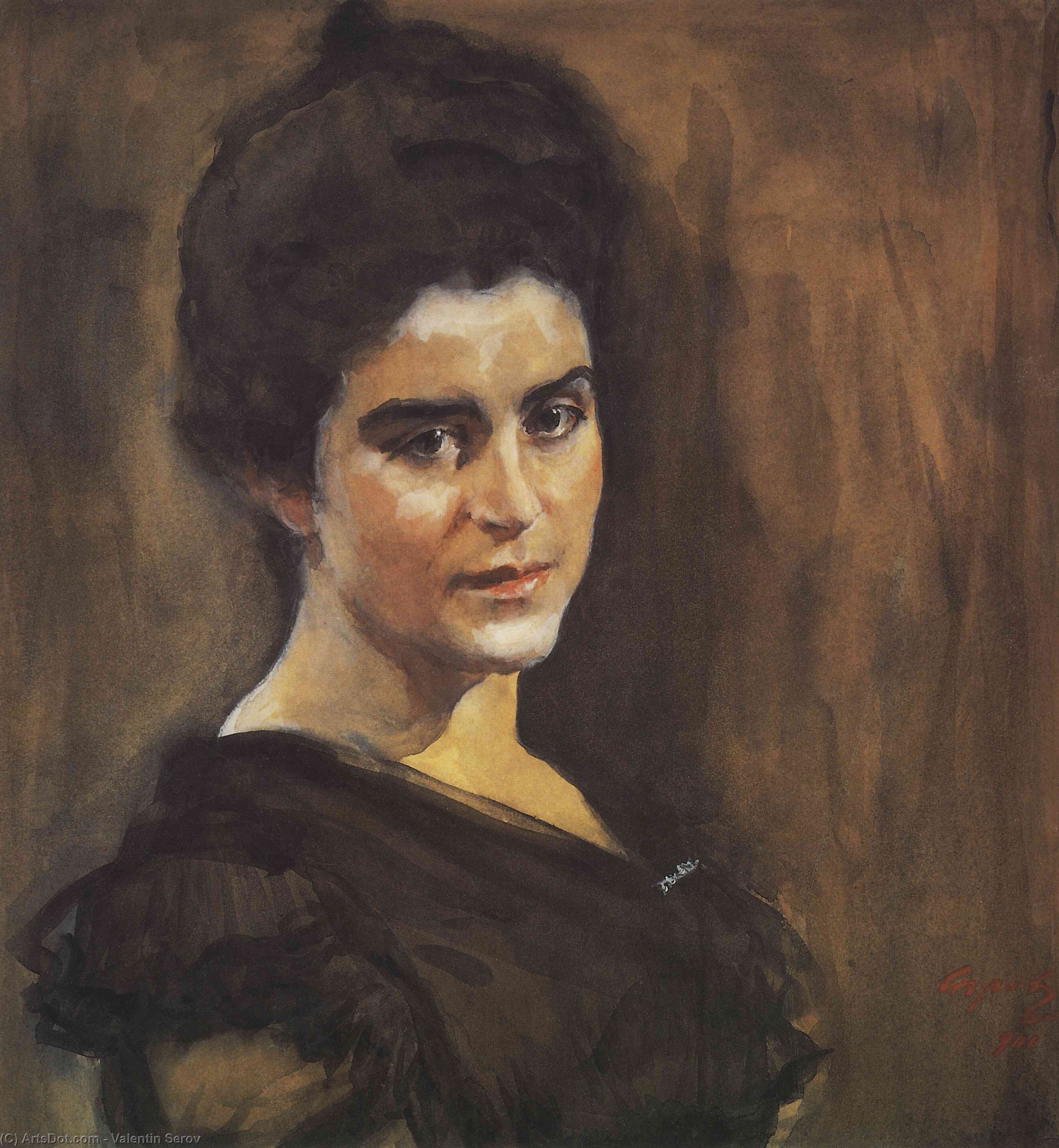 Wikioo.org - The Encyclopedia of Fine Arts - Painting, Artwork by Valentin Alexandrovich Serov - Portrait of Sophia Dragomirova-Lukomskaya