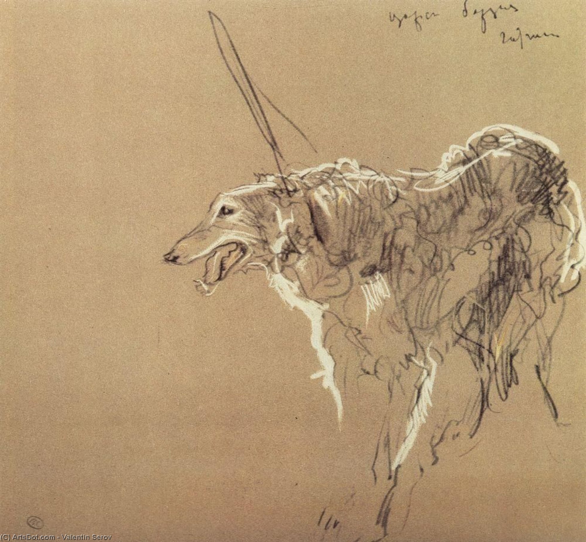 Wikioo.org - The Encyclopedia of Fine Arts - Painting, Artwork by Valentin Alexandrovich Serov - Greyhound royal hunting