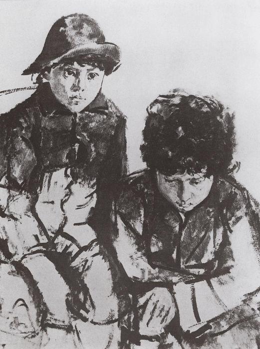 Wikioo.org – L'Encyclopédie des Beaux Arts - Peinture, Oeuvre de Valentin Alexandrovich Serov - Les enfants de Serov. Yuri et Sasha