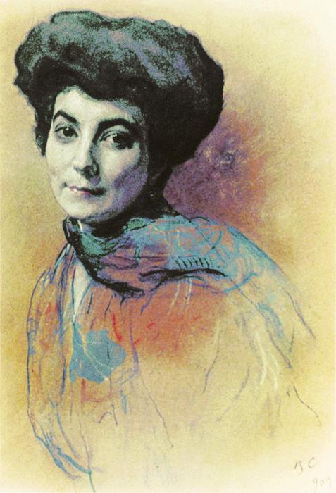 Wikioo.org - The Encyclopedia of Fine Arts - Painting, Artwork by Valentin Alexandrovich Serov - Portrait of Helena Ivanovna Roerich