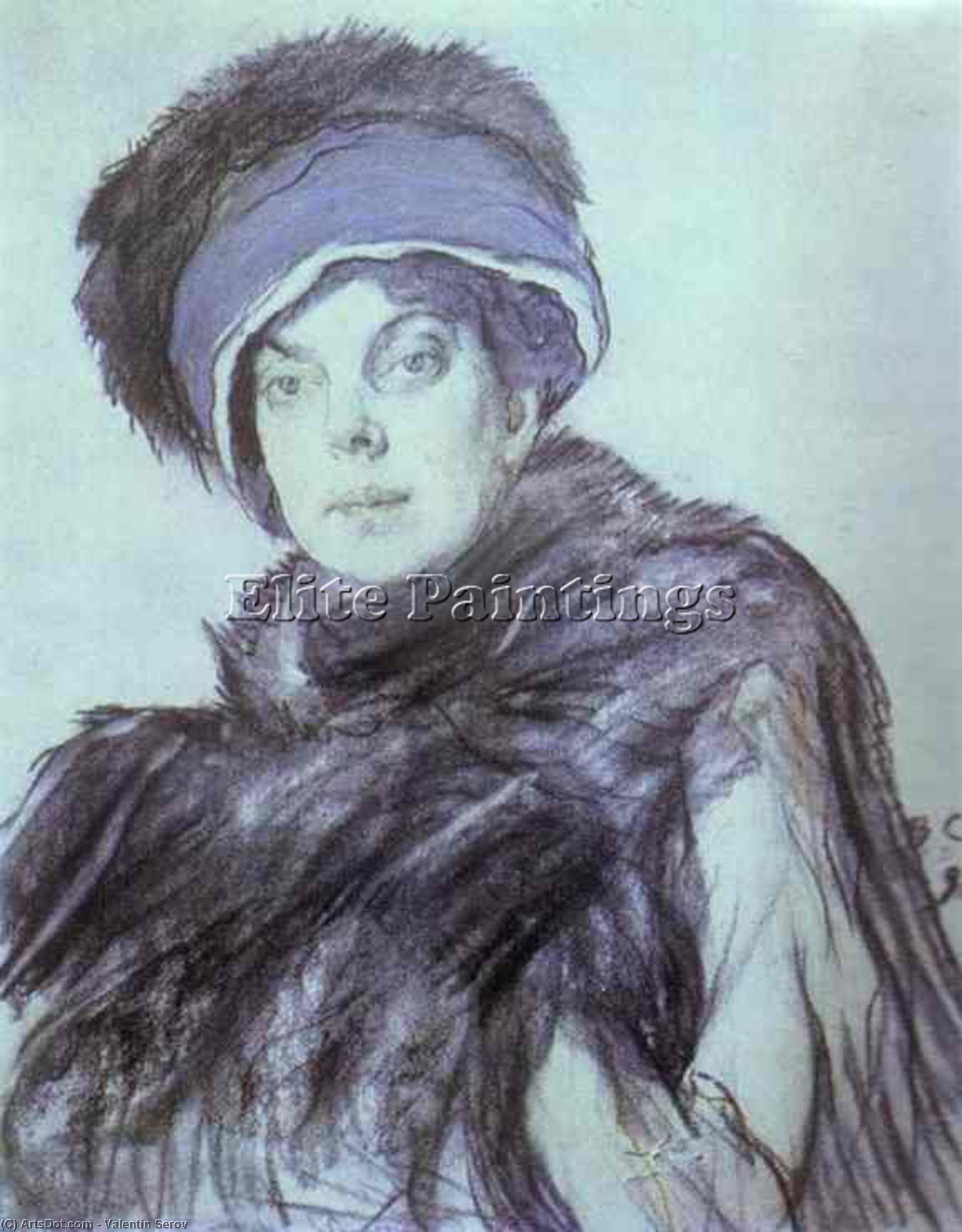 WikiOO.org - Encyclopedia of Fine Arts - Lukisan, Artwork Valentin Alexandrovich Serov - Portrait of Izabella Grunberg