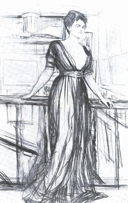 Wikioo.org - The Encyclopedia of Fine Arts - Painting, Artwork by Valentin Alexandrovich Serov - Sketch for a portrait of P.I. Scherbatova