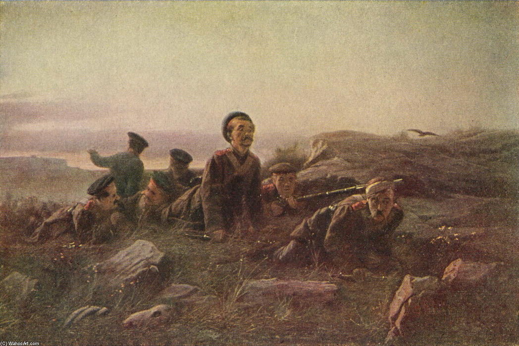 Wikioo.org - The Encyclopedia of Fine Arts - Painting, Artwork by Vasily Grigoryevich Perov - Scouts at Sevastopol
