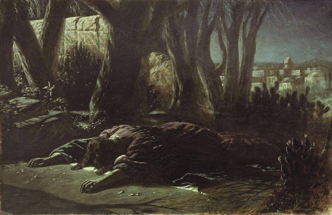 WikiOO.org - Енциклопедия за изящни изкуства - Живопис, Произведения на изкуството Vasily Grigoryevich Perov - Christ in Gethsemane