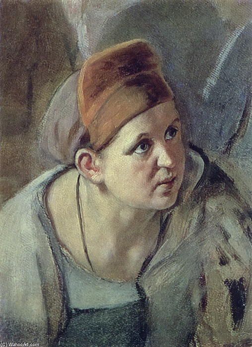 WikiOO.org - Encyclopedia of Fine Arts - Malba, Artwork Vasily Grigoryevich Perov - Bent figure of a woman