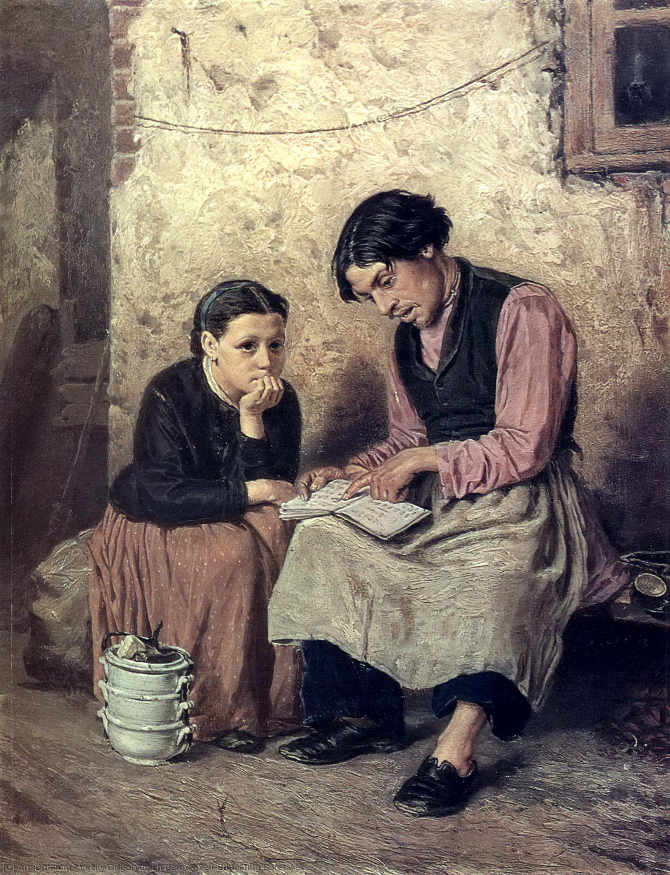 Wikioo.org - The Encyclopedia of Fine Arts - Painting, Artwork by Vasily Grigoryevich Perov - Self-Educating Caretaker