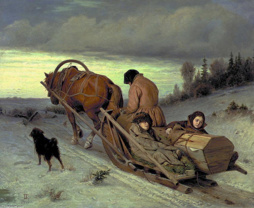 Wikioo.org - The Encyclopedia of Fine Arts - Painting, Artwork by Vasily Grigoryevich Perov - Last Journey