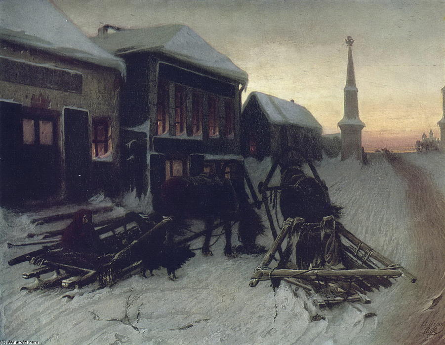WikiOO.org - Güzel Sanatlar Ansiklopedisi - Resim, Resimler Vasily Grigoryevich Perov - Last Tavern at Town Gate