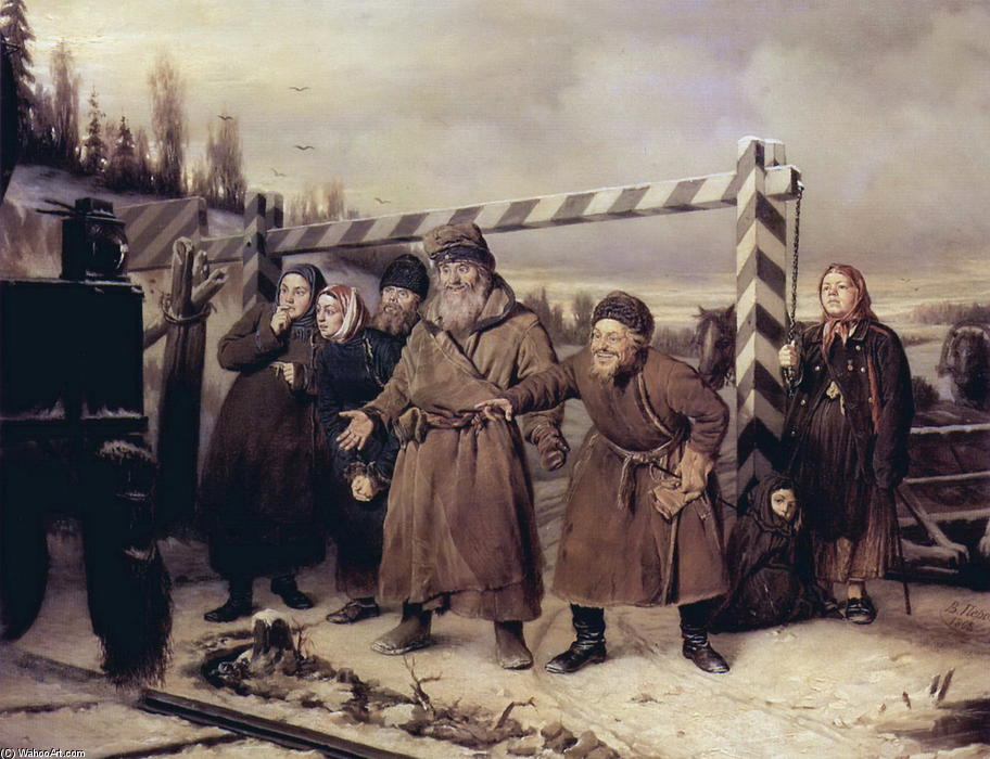 Wikioo.org - The Encyclopedia of Fine Arts - Painting, Artwork by Vasily Grigoryevich Perov - On the railroad