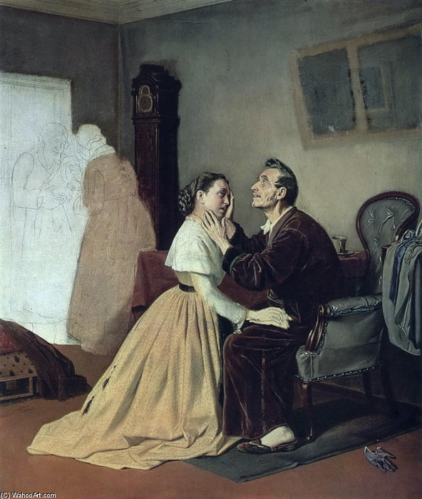 Wikioo.org - The Encyclopedia of Fine Arts - Painting, Artwork by Vasily Grigoryevich Perov - Arrival schoolgirl to a blind father