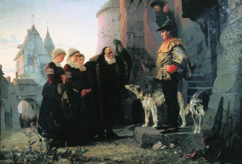 WikiOO.org - אנציקלופדיה לאמנויות יפות - ציור, יצירות אמנות Vasily Dmitrievich Polenov - Droit du seigneur