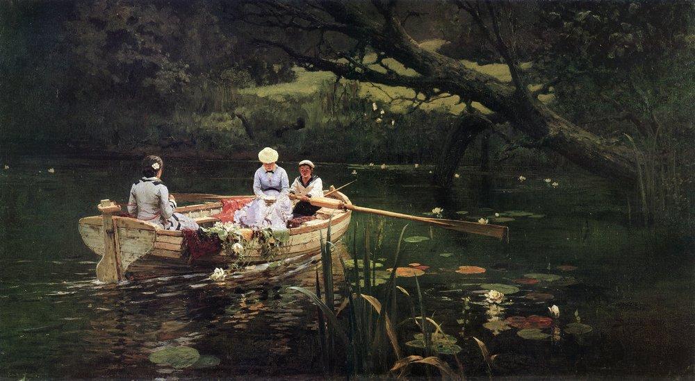 Wikioo.org - The Encyclopedia of Fine Arts - Painting, Artwork by Vasily Dmitrievich Polenov - On the boat. Abramtsevo.