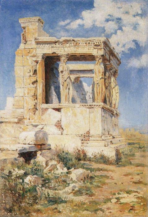 Wikioo.org - The Encyclopedia of Fine Arts - Painting, Artwork by Vasily Dmitrievich Polenov - Erechtheion. The portico of caryatids